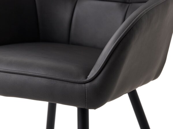 Temno sivi oblazinjeni jedilni stoli v kompletu z nasloni za roke 2 ks Nolan Square – Unique Furniture