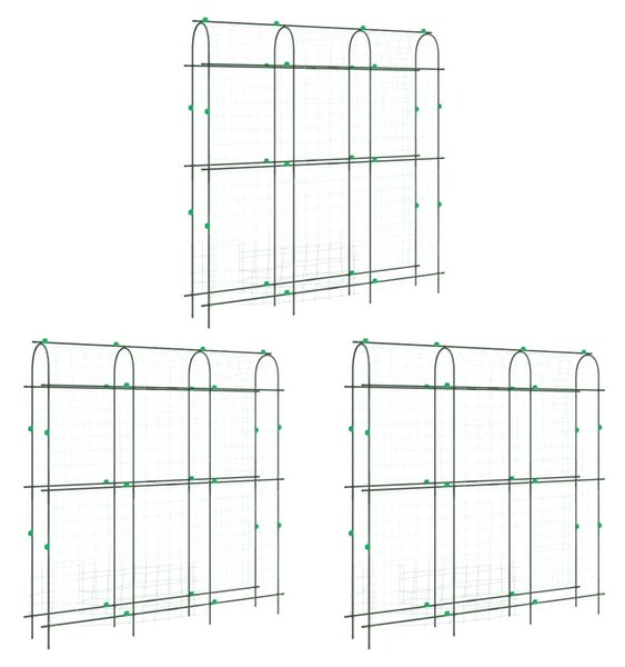 VidaXL Vrtna oporna mreža za vzpenjavke 3 kosi U-okvir jeklo