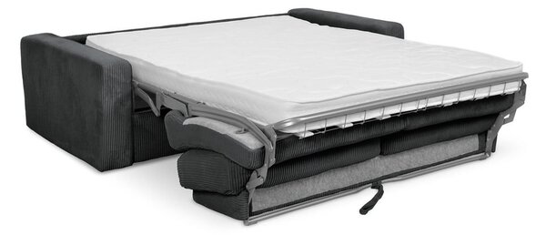 Temno siva raztegljiva sedežna garnitura iz rebrastega žameta 195 cm Nona – Makamii