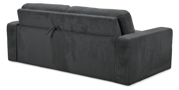 Temno siva raztegljiva sedežna garnitura iz rebrastega žameta 195 cm Nona – Makamii