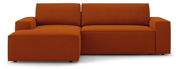 Opečnato oranžna raztegljiva kotna sedežna garnitura (levi kot) Jodie – Micadoni Home