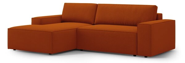 Opečnato oranžna raztegljiva kotna sedežna garnitura (levi kot) Jodie – Micadoni Home
