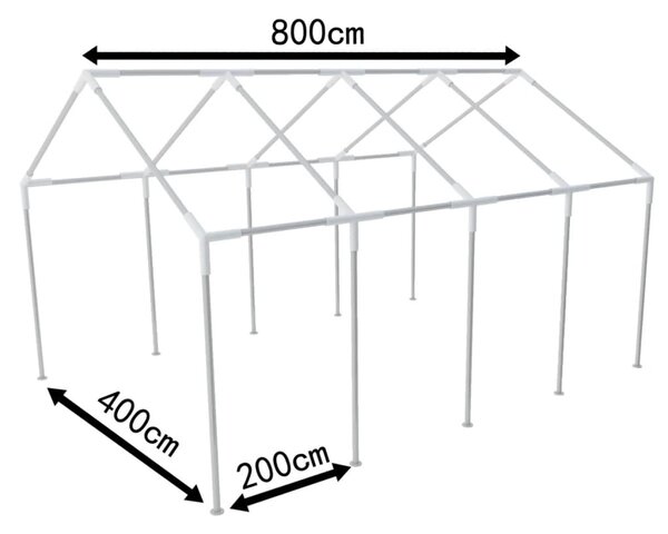 Jekleni Okvir za Vrtni Šotor za Zabave 8 x 4 m