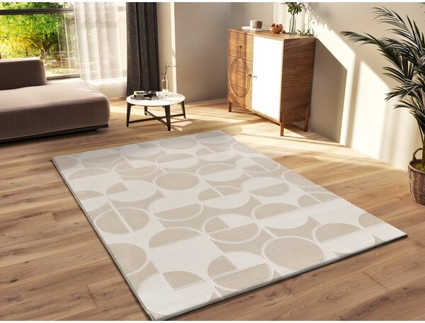 Kremno belo-slonokoščena preproga 160x230 cm Flora – Universal