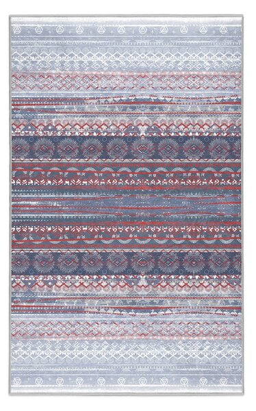 Vijolična/siva pralna preproga 80x150 cm Vintage Stripe – Mila Home