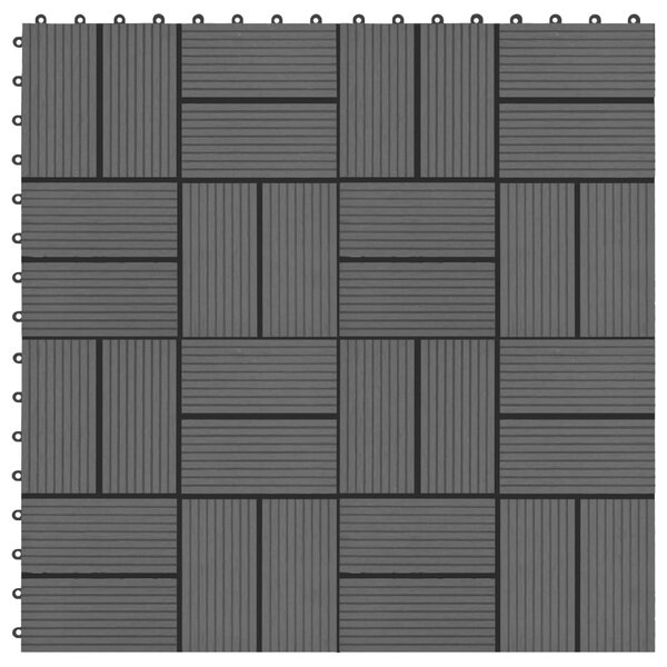 VidaXL Talne plošče 22 kosov 30x30 cm 2 m² WPC črne