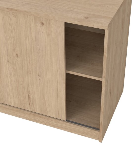 Komoda v hrastovem dekorju z drsnimi vrati 119x76x50 cm Naia – Tvilum