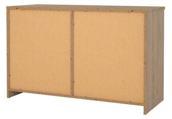 Komoda v hrastovem dekorju z drsnimi vrati 119x76x50 cm Naia – Tvilum