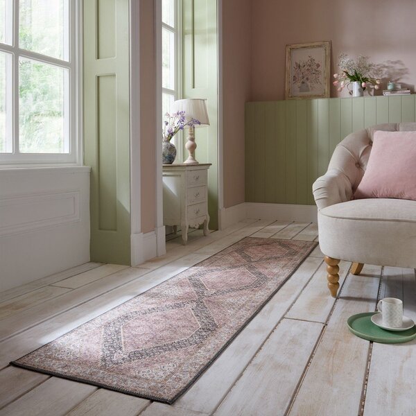 Rožnat pralen tekač 60x230 cm Briony Traditional – Flair Rugs