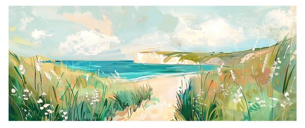 Slika 60x150 cm Gouache Sea – Styler
