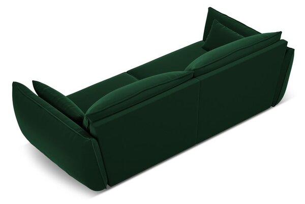 Temno zelena žametna sedežna garnitura 208 cm Vanda – Mazzini Sofas