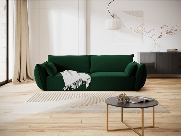 Temno zelena žametna sedežna garnitura 208 cm Vanda – Mazzini Sofas