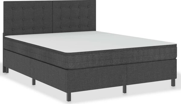 VidaXL Boxspring postelja temno siva iz blaga 180x200 cm