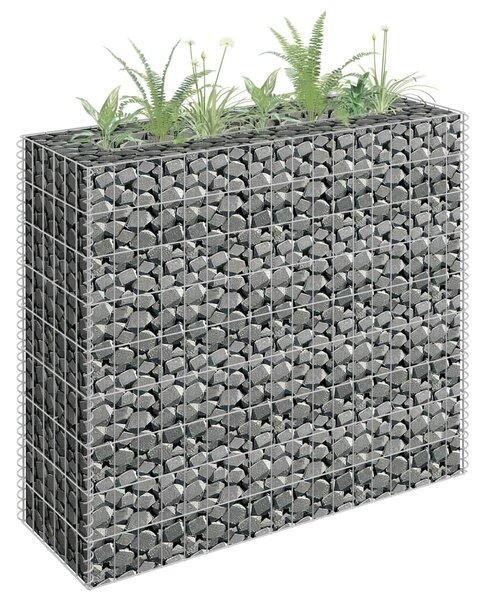 VidaXL Visoka greda gabion pocinkano jeklo 90x30x90 cm