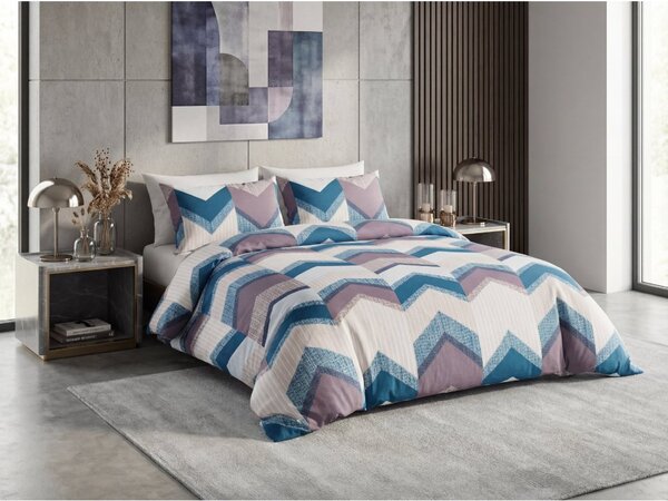 Posteljnina iz mikrovlaken CHEVRONIX modro-vijolična Dimenzije posteljnine: 2 kom 70 x 80 cm | 160 x 200 cm