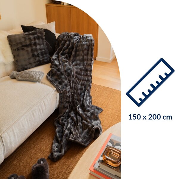 Siva odeja iz mikropliša 150x200 cm Wave – Tiseco Home Studio