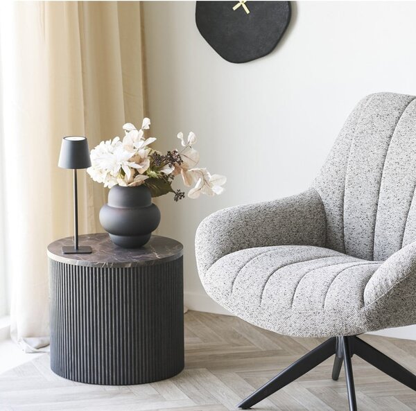 Črna steklena vaza (višina 20 cm) Vera – House Nordic