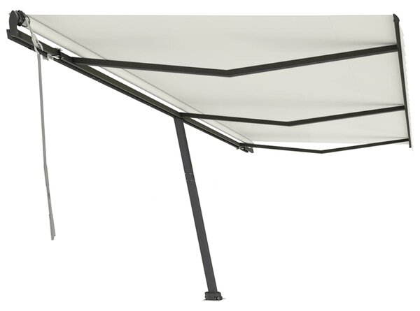 VidaXL Prostostoječa ročno zložljiva tenda 600x350 cm krem