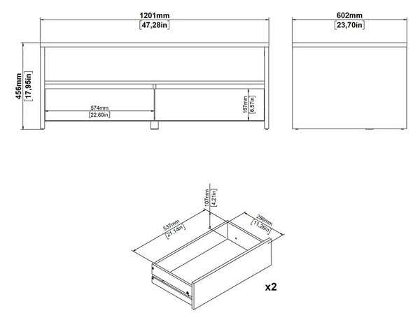 Mizica v beli in naravni barvi 60x120 cm Next – Tvilum