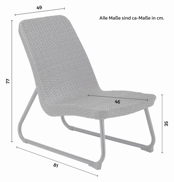 Bessagi Garden Balkonska Garnitura Augustina, 3-Delni, Temno Siv