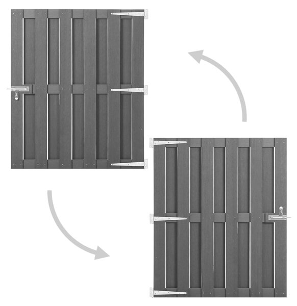 VidaXL Vrtna vrata WPC 100x112 cm siva