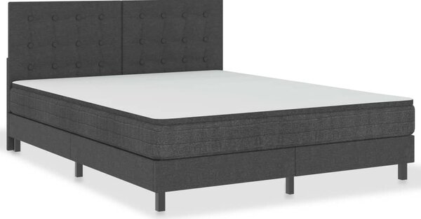 VidaXL Boxspring postelja temno sivo blago 160x200 cm