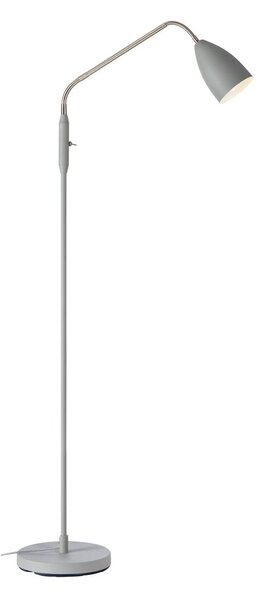 Siva LED zatemnitvena stoječa svetilka s kovinskim senčilom (višina 140 cm) Patro – Markslöjd