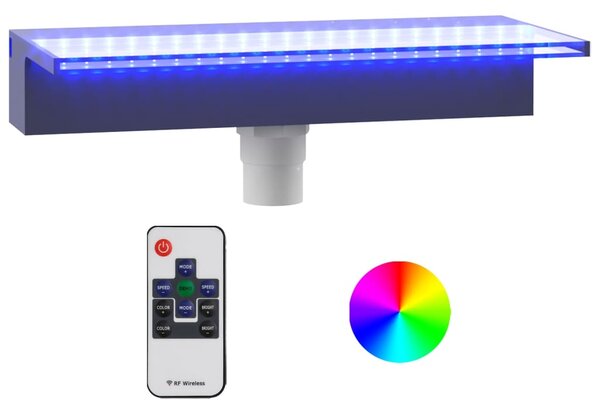 VidaXL Slap za bazen z RGB LED lučmi akril 45 cm