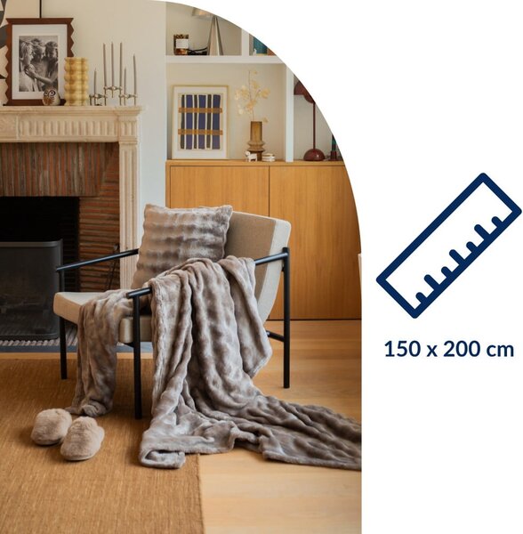 Sivorjava odeja iz mikropliša 150x200 cm Wave – Tiseco Home Studio