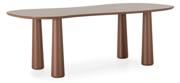 Rjava klubska mizica z borovo mizno ploščo 110x220 cm Nahia – MOME