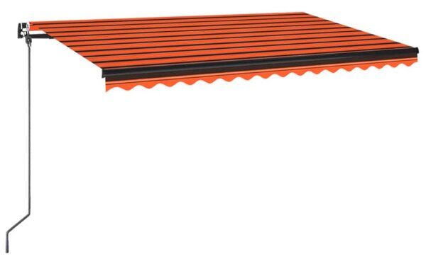 VidaXL Ročno zložljiva tenda 400x350 cm oranžna in rjava