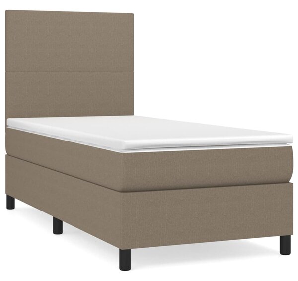 VidaXL Box spring postelja z vzmetnico taupe 80x200 cm blago