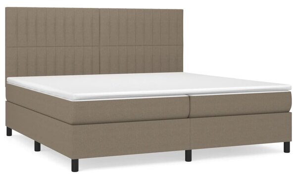 VidaXL Box spring postelja z vzmetnico taupe 200x200 cm blago