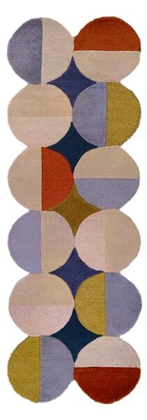 Ročno tkan volnen tekač 80x230 cm Mia Ellipse – Flair Rugs