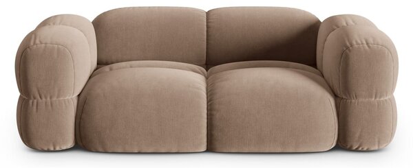 Rjava žametna sedežna garnitura 210 cm Loretto – Cosmopolitan Design