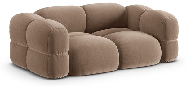 Rjava žametna sedežna garnitura 210 cm Loretto – Cosmopolitan Design