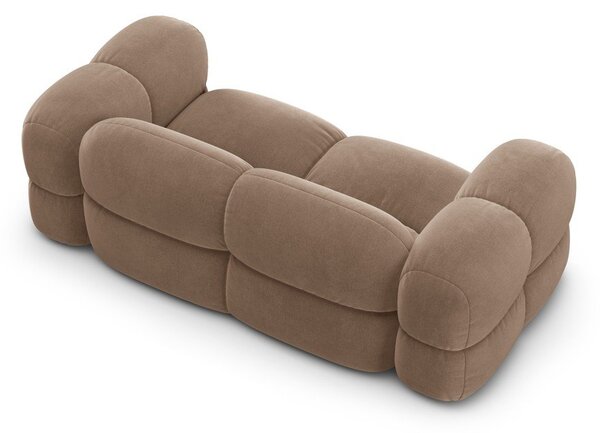 Rjava žametna sedežna garnitura 210 cm Loretto – Cosmopolitan Design