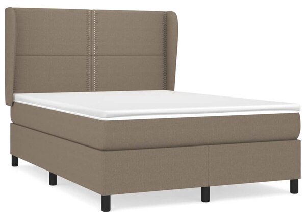 VidaXL Box spring postelja z vzmetnico taupe 140x190 cm blago