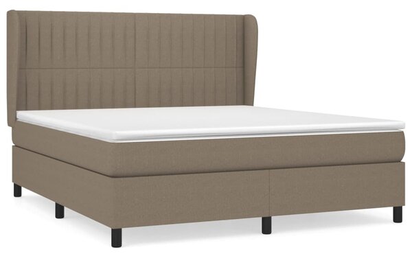 VidaXL Box spring postelja z vzmetnico taupe 160x200 cm blago