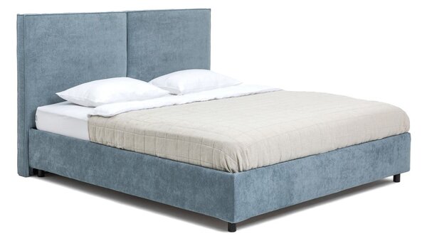 Modra oblazinjena zakonska postelja s prostorom za shranjevanje z letvenim dnom 160x200 cm Myra Bold – Bonami Selection