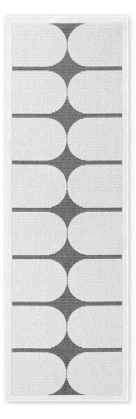 Črno-bel zunanji in notranji tekač 80x250 cm Duet Bowen – NORTHRUGS