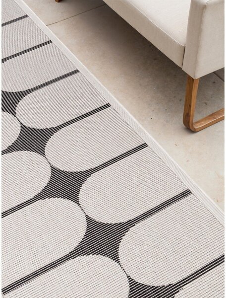 Črno-bel zunanji in notranji tekač 80x250 cm Duet Bowen – NORTHRUGS