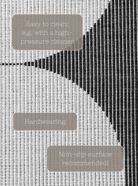 Črno-bel zunanji in notranji tekač 80x250 cm Duet Bowen – NORTHRUGS