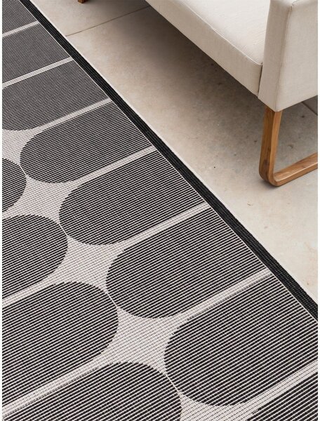 Črno-bel zunanji in notranji tekač 80x250 cm Duet Bowen – NORTHRUGS