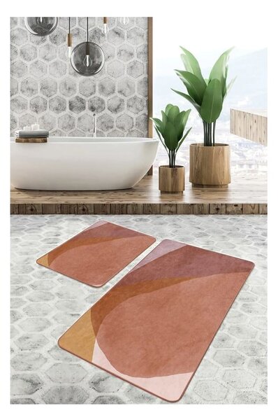 Rjave žametne kopalniške preproge v kompletu 2 ks 60x100 cm – Mila Home