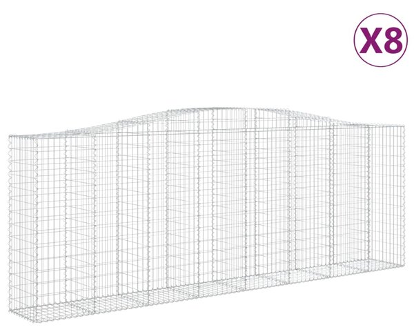 VidaXL Obokane gabion košare 8 kosov 400x50x140/160cm pocinkano železo