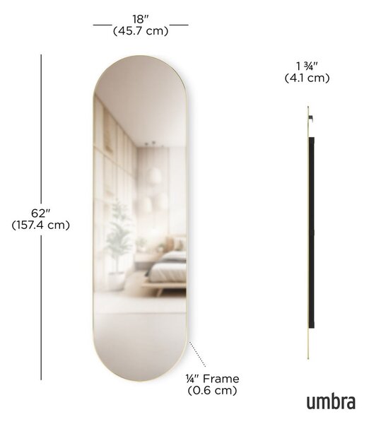 Stensko/stoječe ogledalo 46x157 cm Hubba – Umbra