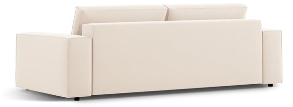 Bež žametna raztegljiva/s prostorom za shranjevanje sedežna garnitura 247 cm Jodie – Micadoni