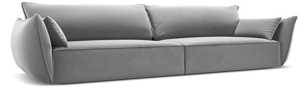 Svetlo siva žametna sedežna garnitura 248 cm Vanda – Mazzini Sofas