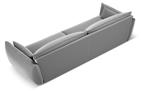 Svetlo siva žametna sedežna garnitura 248 cm Vanda – Mazzini Sofas